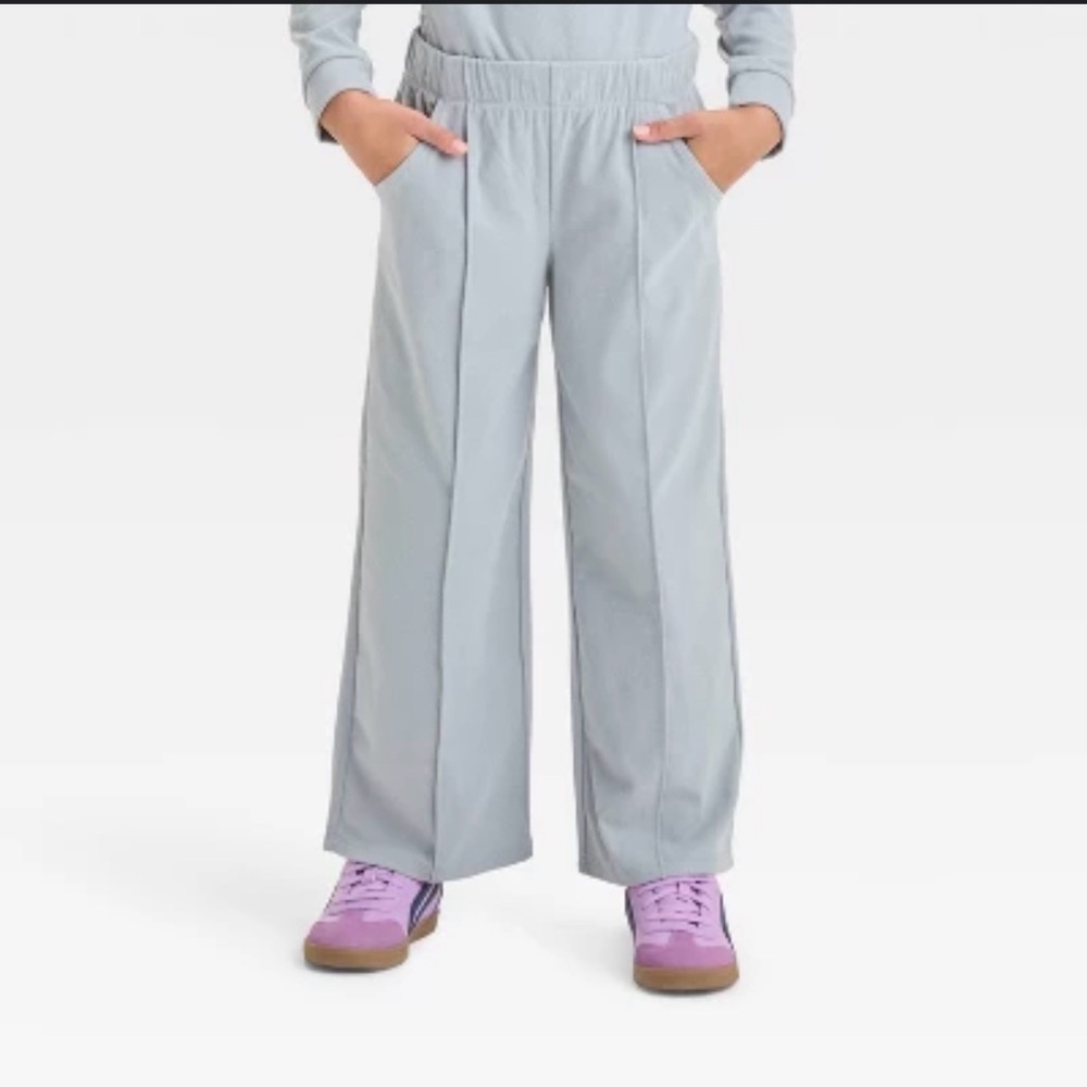 NWT Cat‎ & Jack Girls Gray Wide Leg Pull-On Pants XS 4/5